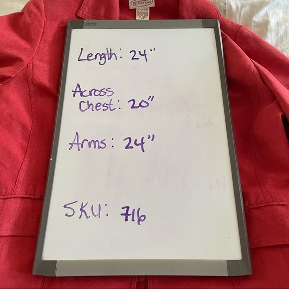 Northern Reflections red button up SOFT suede like blazer jacket - Picture 13 of 13